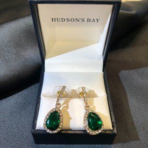 Hudson's Bay Emeral Green Drop Earrings.